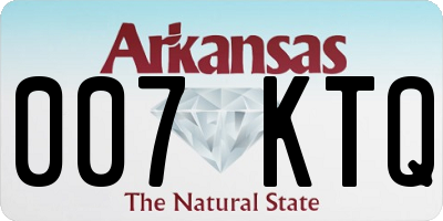 AR license plate 007KTQ