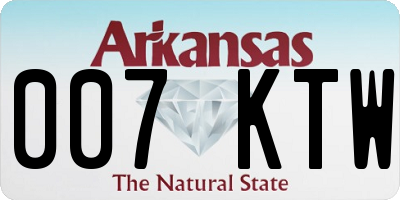 AR license plate 007KTW