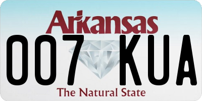 AR license plate 007KUA