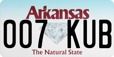 AR license plate 007KUB