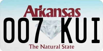 AR license plate 007KUI