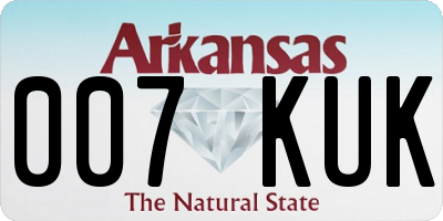 AR license plate 007KUK