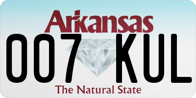 AR license plate 007KUL