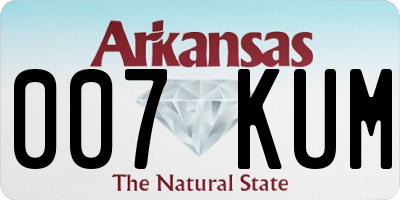 AR license plate 007KUM