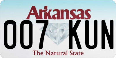 AR license plate 007KUN