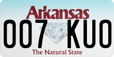 AR license plate 007KUO