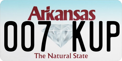 AR license plate 007KUP
