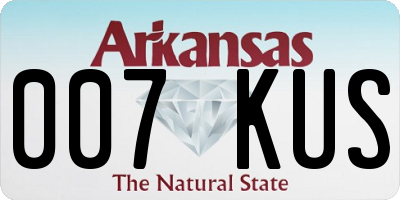 AR license plate 007KUS