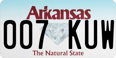 AR license plate 007KUW