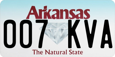 AR license plate 007KVA