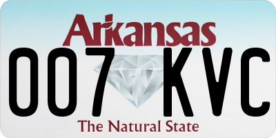 AR license plate 007KVC