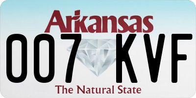 AR license plate 007KVF