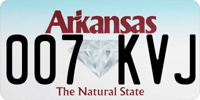 AR license plate 007KVJ