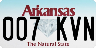 AR license plate 007KVN