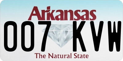 AR license plate 007KVW