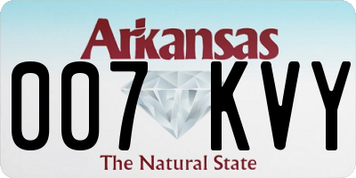 AR license plate 007KVY