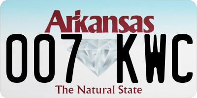 AR license plate 007KWC