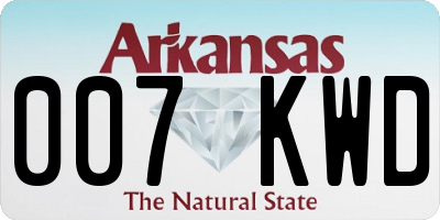 AR license plate 007KWD