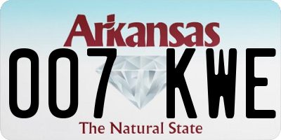 AR license plate 007KWE