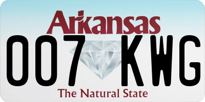 AR license plate 007KWG