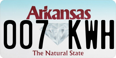 AR license plate 007KWH
