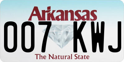 AR license plate 007KWJ