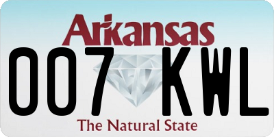 AR license plate 007KWL