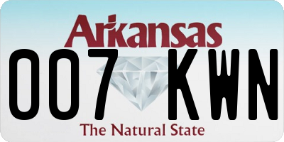 AR license plate 007KWN