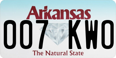 AR license plate 007KWO