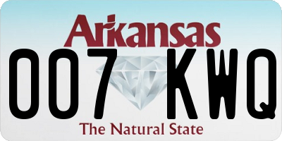 AR license plate 007KWQ