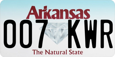 AR license plate 007KWR