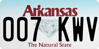 AR license plate 007KWV