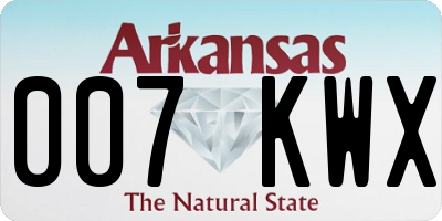 AR license plate 007KWX