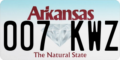 AR license plate 007KWZ