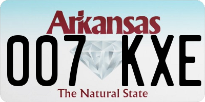 AR license plate 007KXE