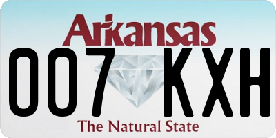 AR license plate 007KXH