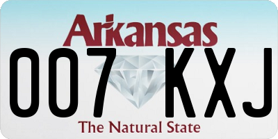 AR license plate 007KXJ
