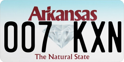 AR license plate 007KXN