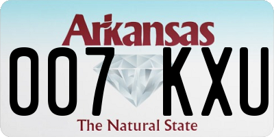 AR license plate 007KXU
