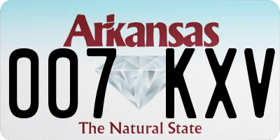 AR license plate 007KXV
