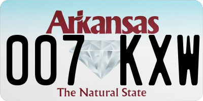 AR license plate 007KXW