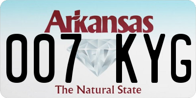 AR license plate 007KYG