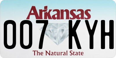 AR license plate 007KYH