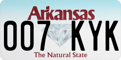 AR license plate 007KYK