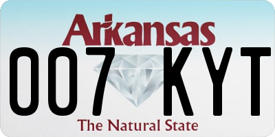 AR license plate 007KYT