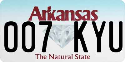 AR license plate 007KYU