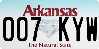 AR license plate 007KYW