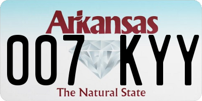 AR license plate 007KYY