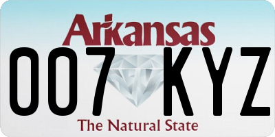 AR license plate 007KYZ