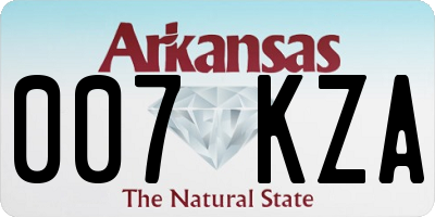 AR license plate 007KZA